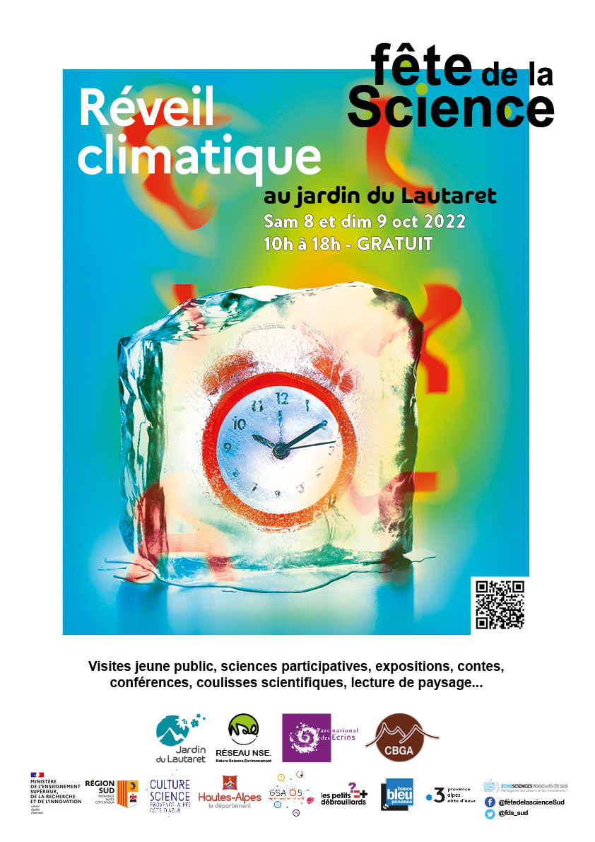 Affiche 2022 de la fête de la science au jardin du Lautaret