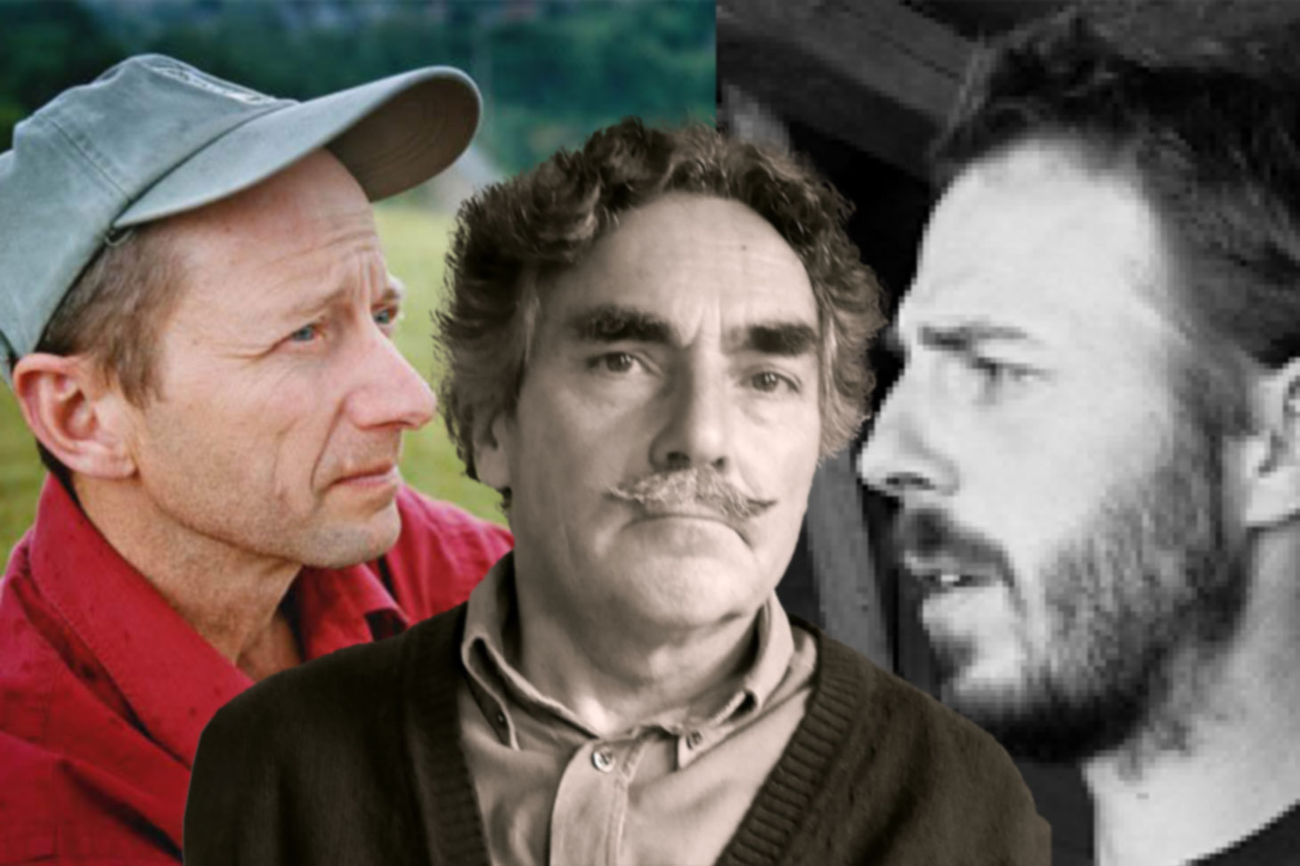 Rick Bass, écrivain, Yves Berger, peintre et Daniels Michiels, photographe